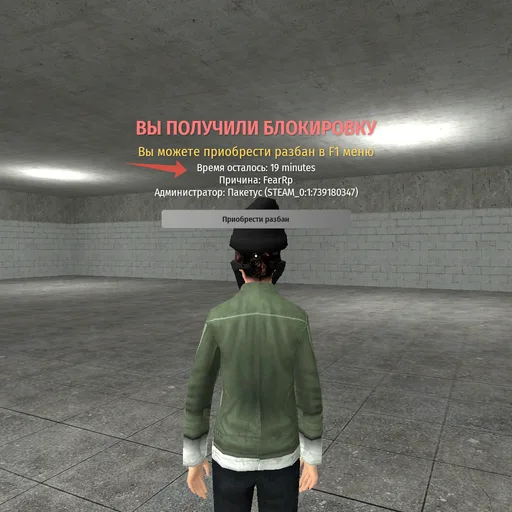 I GOT BANNED FOR 20 MINUTES FOR FEAR RP THOUGH WAS SUPPOSED TO BE 15 HERE'S A PHOTO