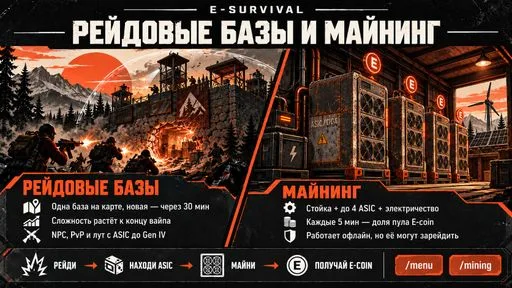 Screenshot 2. E-SURVIVAL x2 Modded | Solo/Duo/Trio | Mining | Вайп 01.10